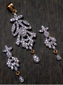 CZ Pendant With Earrings